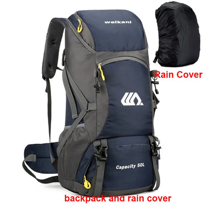 50L Travel Backpack Camping Men Large Hiking Bag Tourist Rucksack Waterproof Outdoor Sports Climbing Mountaineering Bag Luggage by Smarsty
