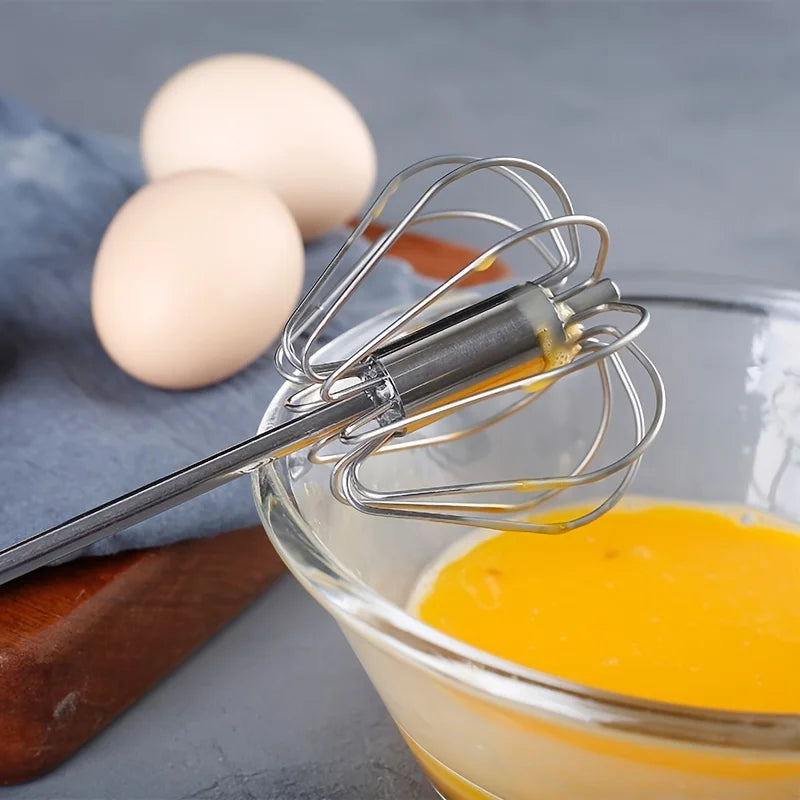 Stainless Steel Egg Beater Durable Semi-Automatic Mixer for Effortless Egg Cream Mixing Stirring and Beating for Kitchen Baking - Smarsty