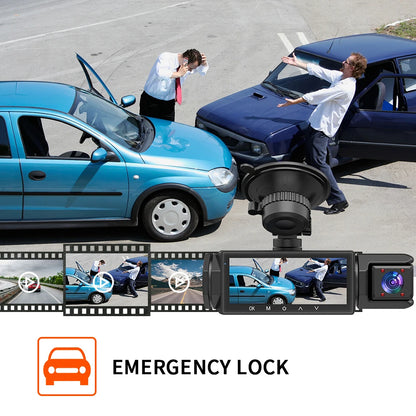 1080P 3 Camera Dash Cam Front and Rear Night Vision - Smarsty