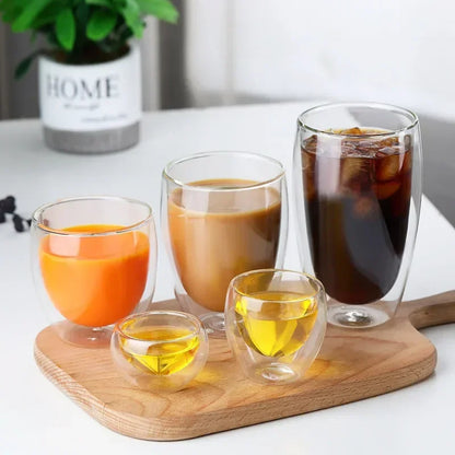 Heat Resistant Double Wall Glass Cup for Coffee and Beer - Smarsty