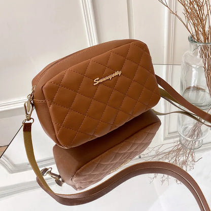 Embroidered Camera Bag Crossbody For Women Checkered - Smarsty