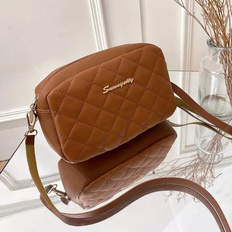 Embroidered Camera Bag Crossbody For Women Checkered - Smarsty