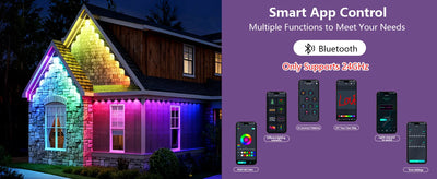 150ft 100ft 50ft Permanent Outdoor Lights Smart RGBIC Outdoor Lights with 75 Scene Modes String Lights with 90 LEDs for Garden