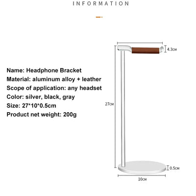 Curved Aluminum Headphone Stand with Sturdy Base - Smarsty