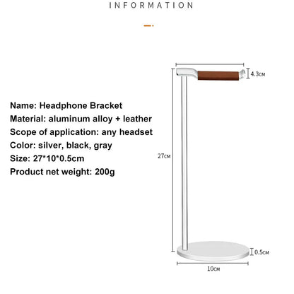 Curved Aluminum Headphone Stand with Sturdy Base - Smarsty