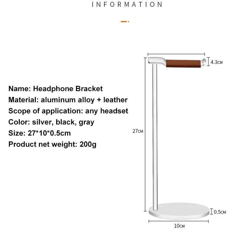 Curved Aluminum Headphone Stand with Sturdy Base - Smarsty