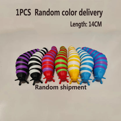 3D Slug Fidget Toy Colorful Slug Snail Toy Articulated Flexible All Ages Relief Anti-Anxiety Sensory Toys for Children by Smarsty
