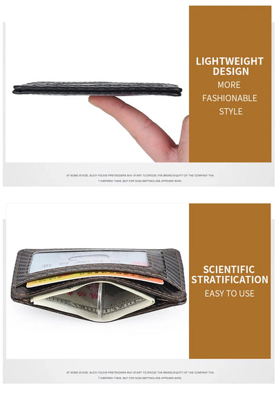 Men's Slim Minimalist Front Pocket Wallets Credit Card Holder Portable Leather Wallets - Smarsty