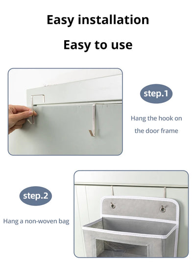 1pc Four-layer Storage Bag Door Hanging Fabric Organizer Bag For Sundries Items Underwear Socks by Smarsty