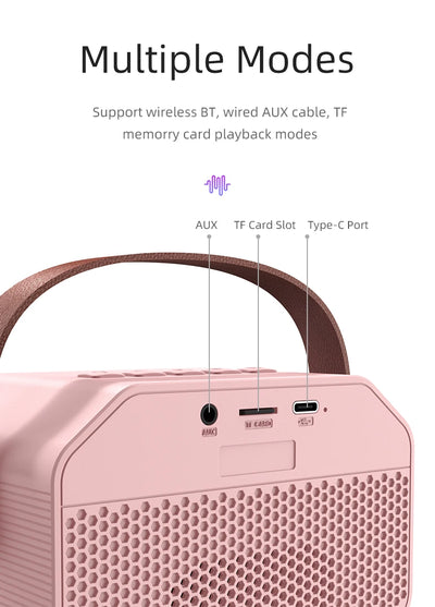 Mini Karaoke Machine for Kids Portable Karaoke Machine Bluetooth Wireless Microphones LDE Light Toys Gifts for Girls Boys - Smarsty