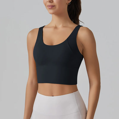 Yoga Bra Underwear Women Summer Shockproof Bra Beautiful Back Sports Running External Wear Training Fitness Yoga Tank Top Bra - Smarsty