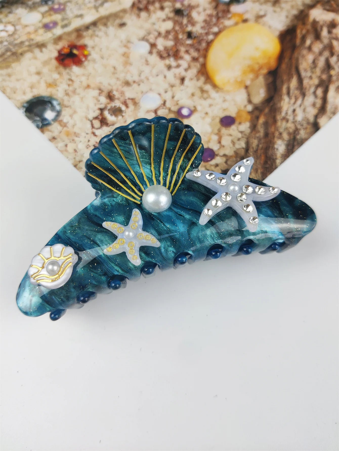 Handmade Large Sea Hair Claw Clips Acetate Beach Starfish - Smarsty
