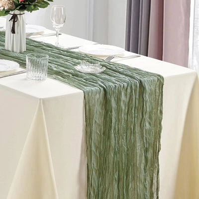 Boho Cheesecloth Table Runner Set for Elegant Events - Smarsty