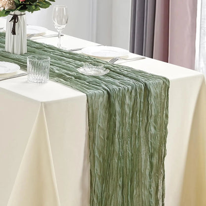 Boho Cheesecloth Table Runner Set for Weddings - Smarsty