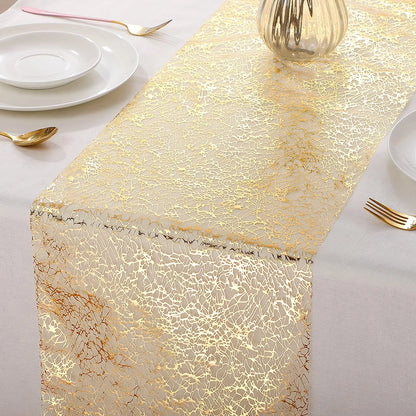 Gold Metallic Glitter Table Runner for Elegant Decor - Smarsty