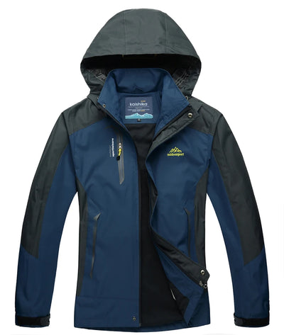 TRVLWEGO Camping Hiking Jacket Men Autumn Outdoor Sports Coats Climbing Trekking Windbreaker Travel Waterproof Jackets Black by Smarsty