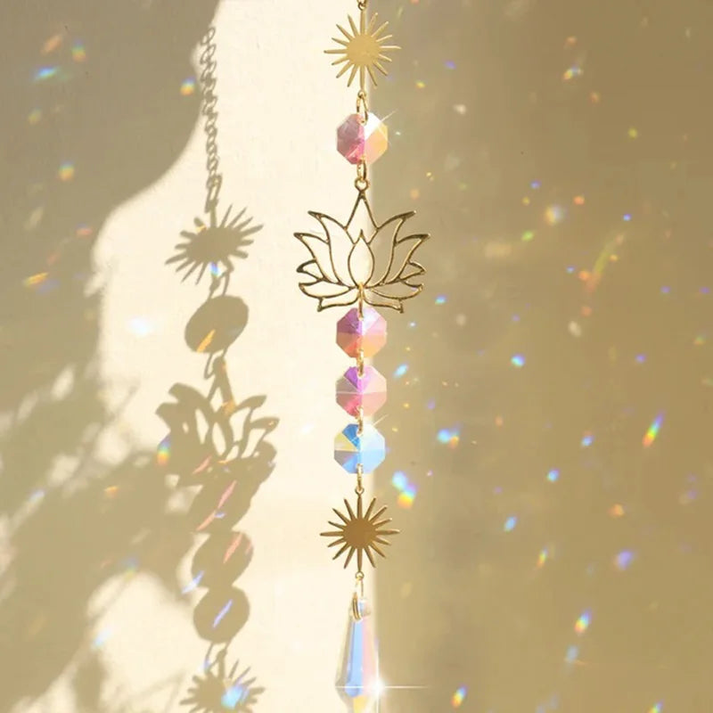 Crystal Lotus Sun Catcher for Outdoor Rainbow Effects - Smarsty