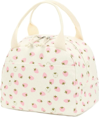 Corduroy Insulated Lunch Bag For Kids Thermal Cooler - Smarsty