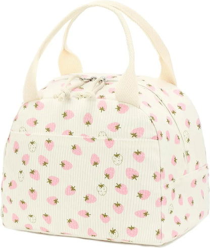 Corduroy Insulated Lunch Bag For Kids Thermal Cooler - Smarsty