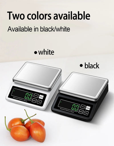 Rechargeable Kitchen Scale IP67 Fully Waterproof Home Kitchen Scale 0.1g/1g High Precision Electronic Balance 3kg/5kg/10kg/15kg by Smarsty