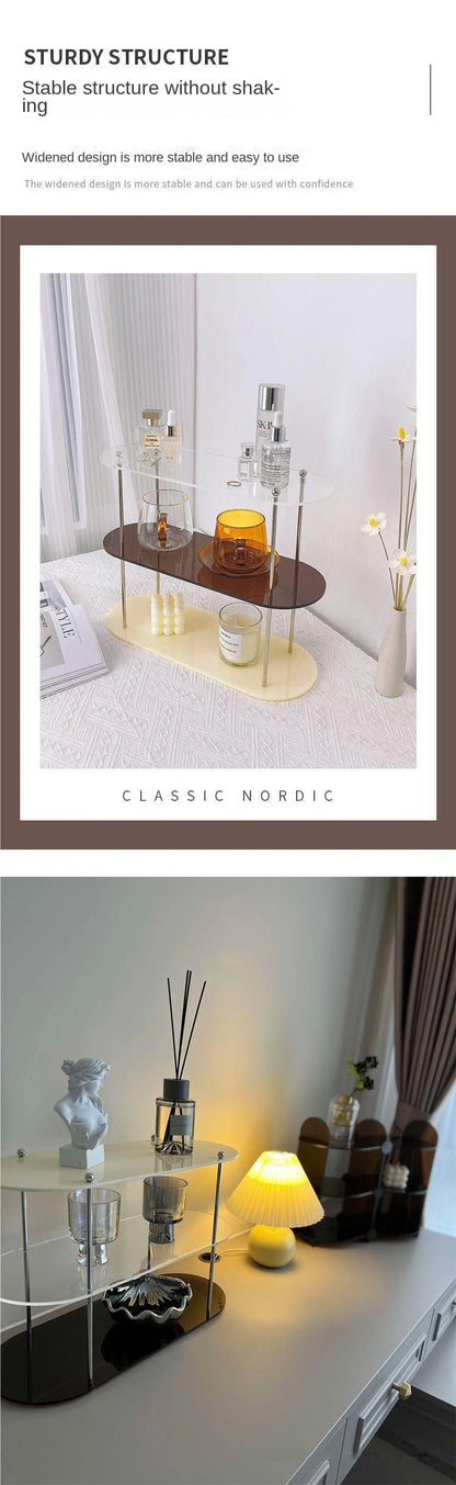 Ins Style Acrylic Multi-layer Storage Rack Decorative Shelves Desk Organizer Makeup Jewelry Home Organization Garden