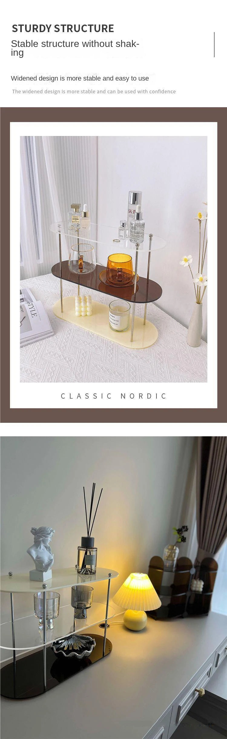 Ins Style Acrylic Multi-layer Storage Rack Decorative Shelves Desk Organizer Makeup Jewelry Home Organization Garden
