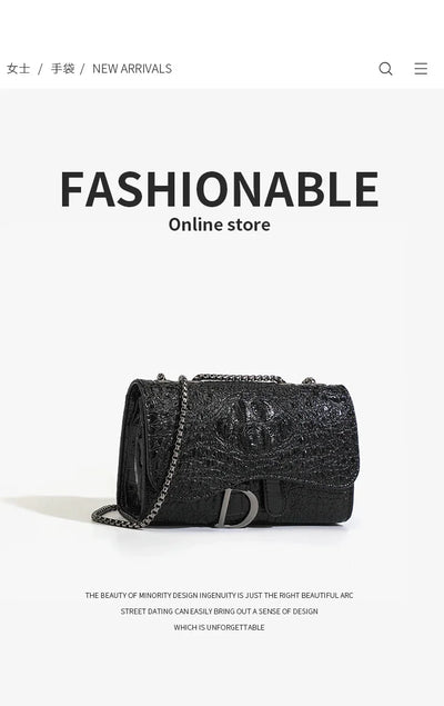 Luxurious Women's Sequined Crossbody Handbag With Chains - Smarsty