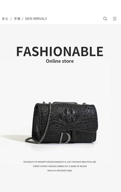 Luxurious Women's Sequined Crossbody Handbag With Chains - Smarsty