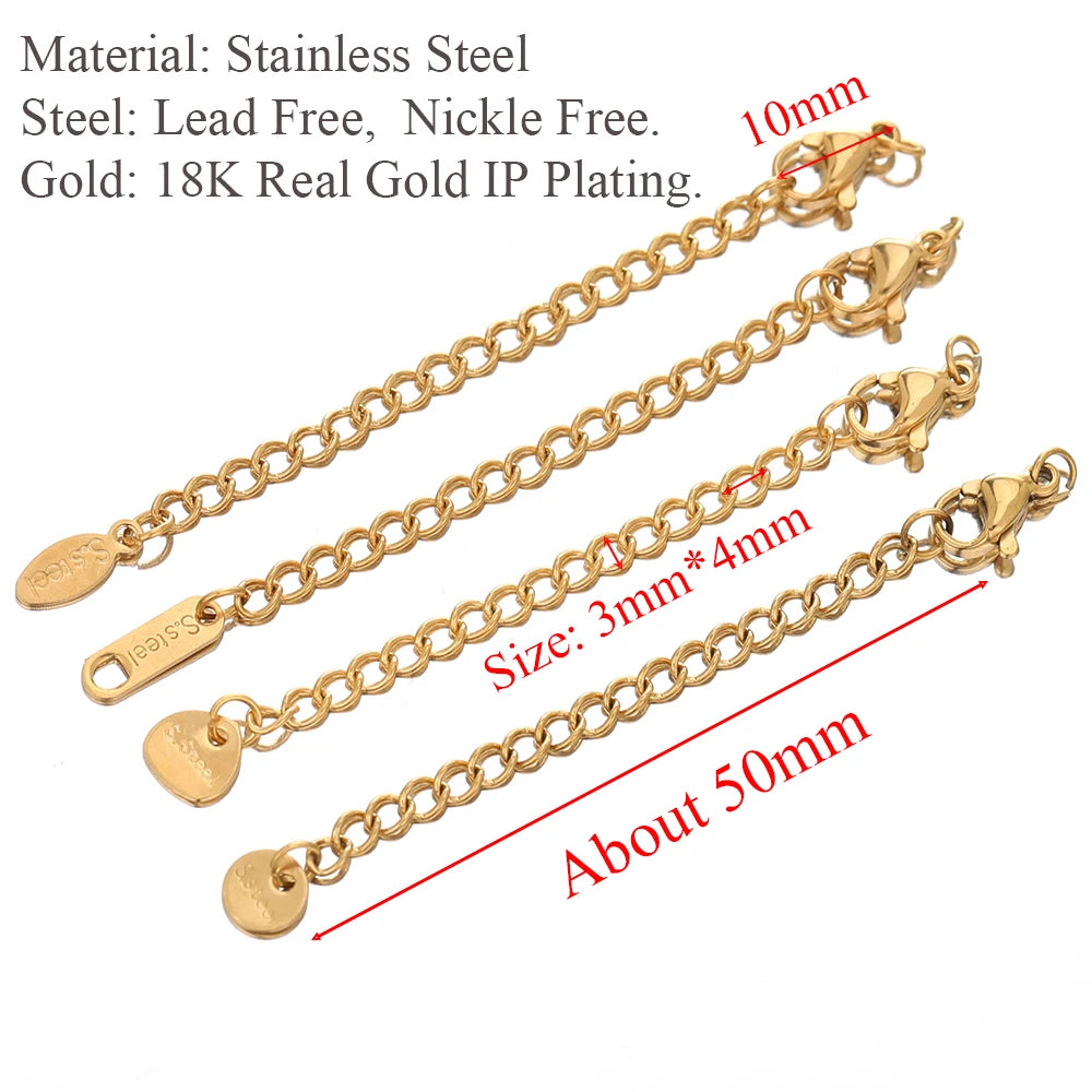 Stainless Steel Extension Chain With Secure Lobster Clasps - Smarsty