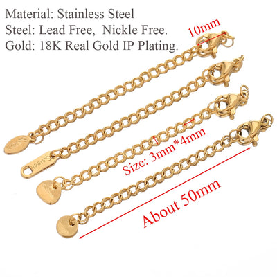 Stainless Steel Extension Chain With Secure Lobster Clasps - Smarsty