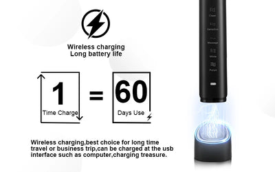 Sarmocare Electric Sonic Toothbrush with 8 Brush Heads - Smarsty