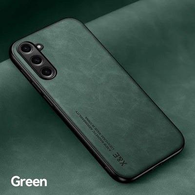Leather Phone Case With Metal Plate For Car Mount Support - Smarsty