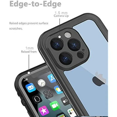 Full Sealed Clear IP68 Waterproof Case For iPhone 16 15 14 Plus 13 12 11 Pro Max Mini XS XR X Shockproof Cover Screen Protector by Smarsty