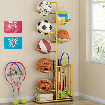 Indoor Children Basketball Storage Rack Put Ball Football Storage Basket Placed Rack Kindergarten Volleyball Stand Holder Space by Smarsty