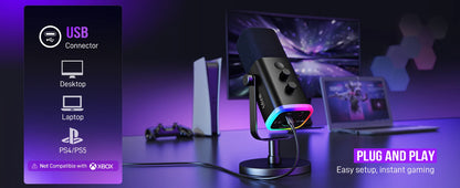 FIFINE USB XLR Dynamic Microphone for Gaming and Streaming - Smarsty