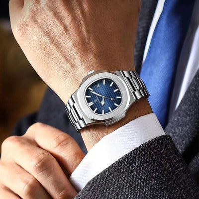 Luxury Waterproof Square Men Wristwatch with Luminous Date - Smarsty