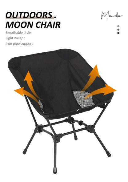 Square Structure Beach Fishing Stool, Convenient Four-Corner Camping Folding Chair, Lightweight Iron Tube Moon Chair by Smarsty