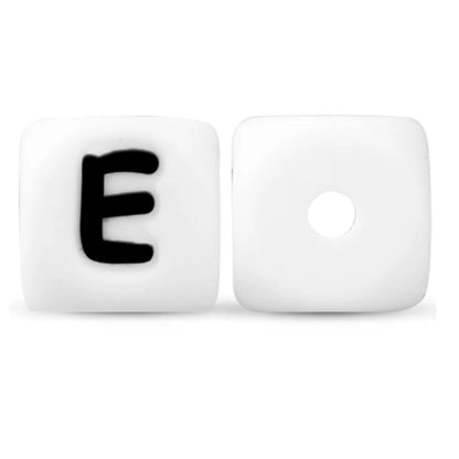 50Pcs Silicone Alphabet Beads White DIY Jewelry Making - Smarsty