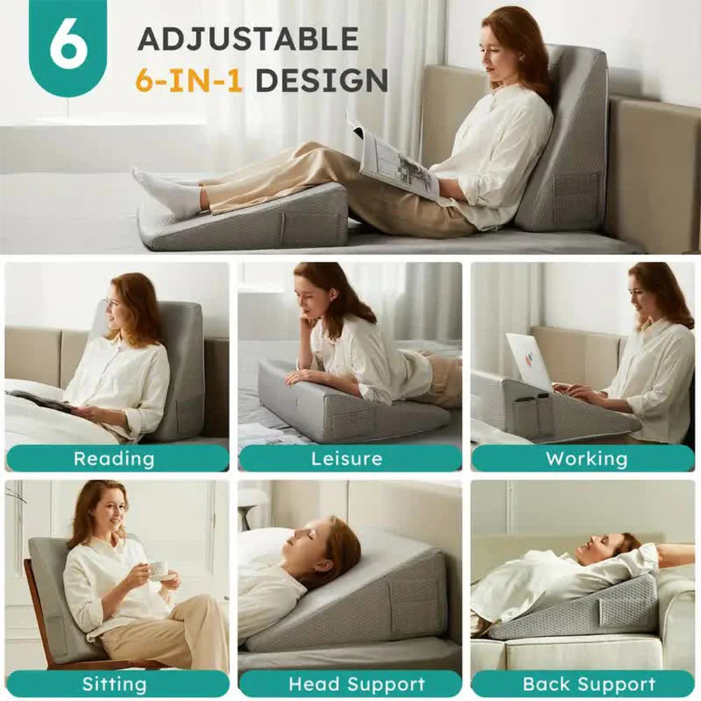 Bed Wedge Pillow for Snoring Relief and Leg Elevation - Smarsty