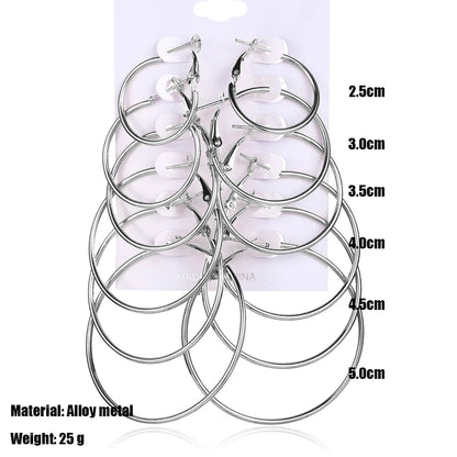 Gold and Silver Hoop Earrings Set for Women - Smarsty