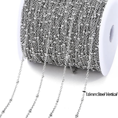 No Fade 2M Gold Stainless Steel Beaded Chain Durable - Smarsty
