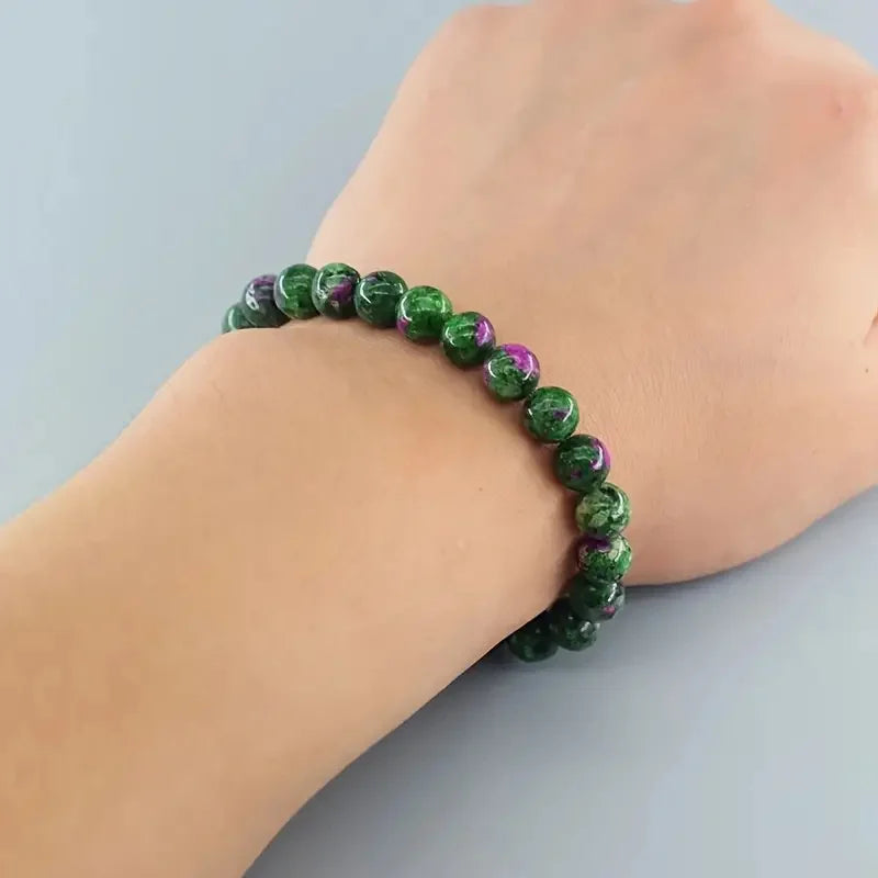 Natural Epidote Zoisite Stone Bead Bracelet for Men - Smarsty