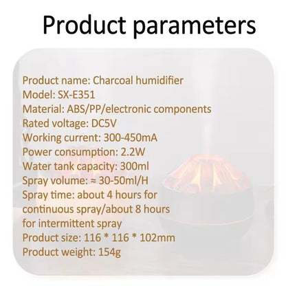 Charcoal Flame Humidifier and Essential Oil Diffuser - Smarsty
