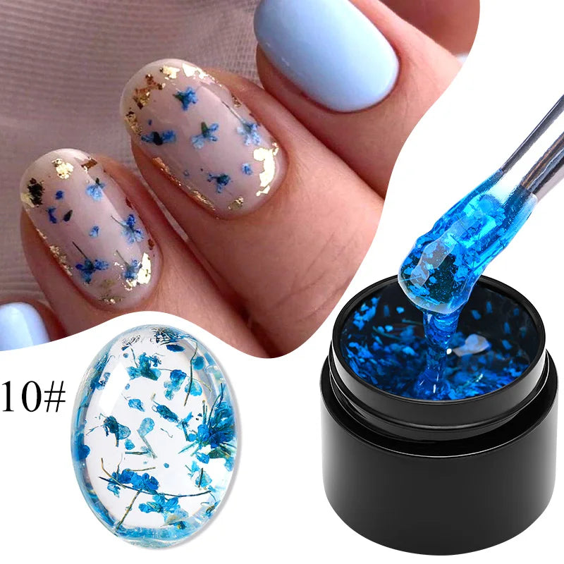 Pink Dried Flower Gel Nail Polish for Fairy Nail Art - Smarsty