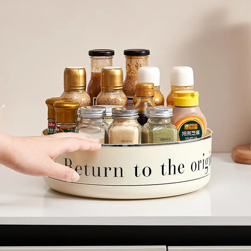 Multifunctional Adjustable Kitchen Rack, Large Capacity Condiment Box Storage , Plastic Material Tabletop Fruit Platter