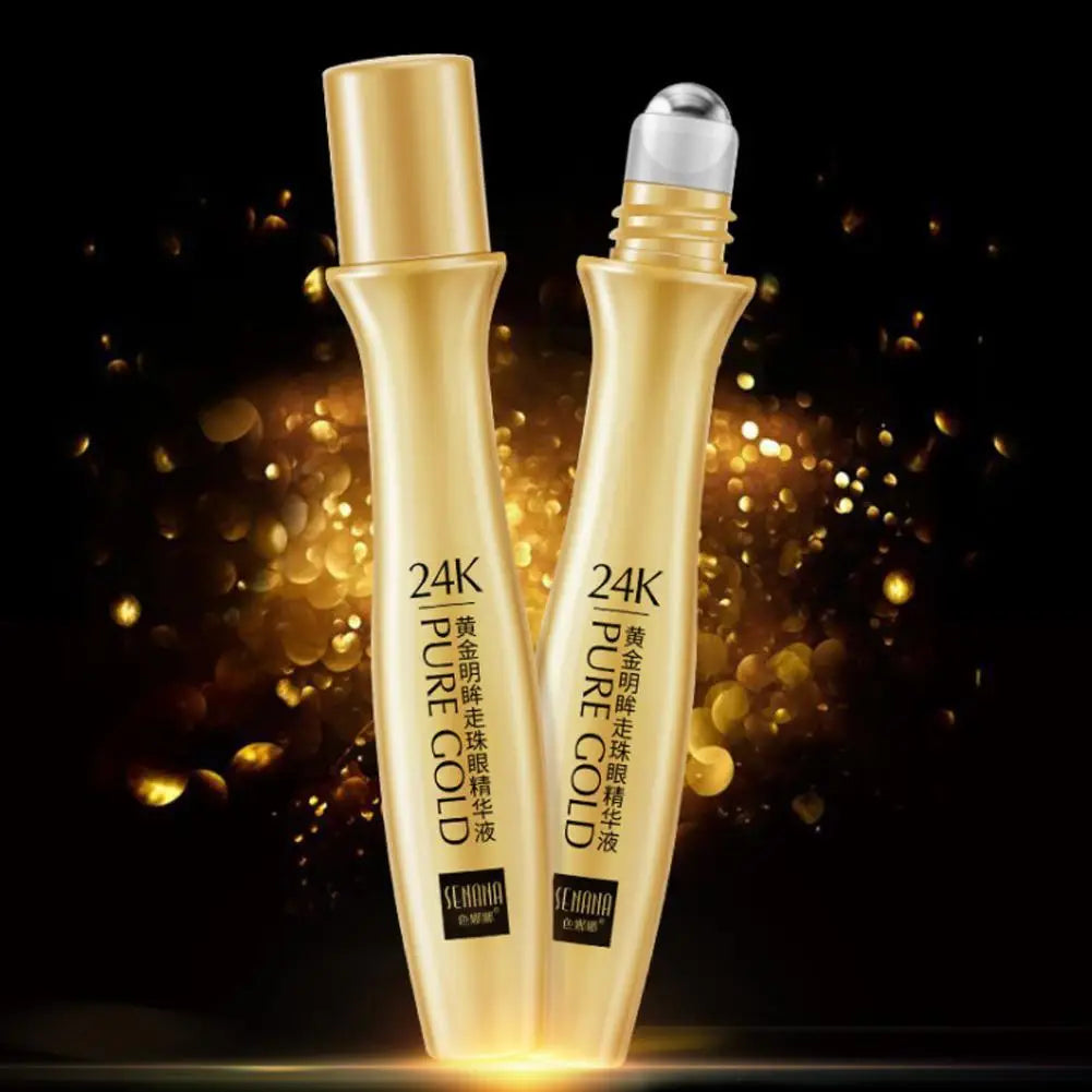 24K Gold Eye Roller Cream for Dark Circles and Puffiness - Smarsty