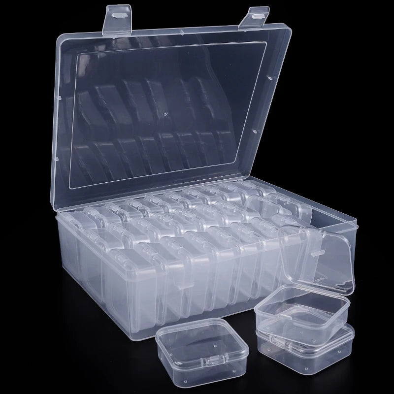 Clear Plastic Bead Organizer Box with Hinged Lid - Smarsty