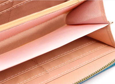 Zipper Money Coin Purse Women Card Holder Long PU Leather Clutch Wallet Large Capacity Lady Wristlet Phone HandBags Money Pocket - Smarsty