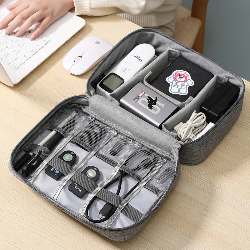 Travel Electronics Storage Bag With High Capacity Cables - Smarsty