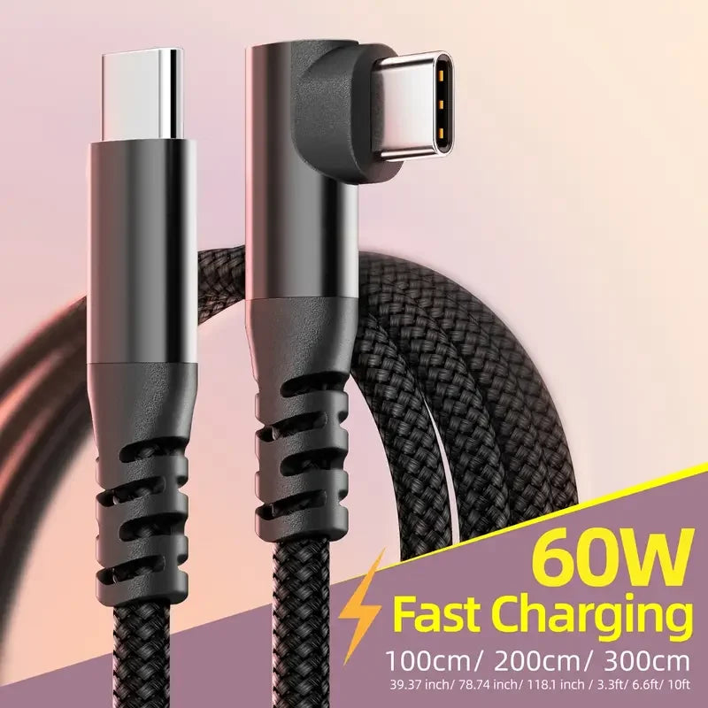 LAIHONEN 1PC USB C Cable 1M 2M 3M 10FT USB C Data Transfer 60W PD Fast Charging Cable for iPhone 15 15Plus 15Pro Max - Smarsty